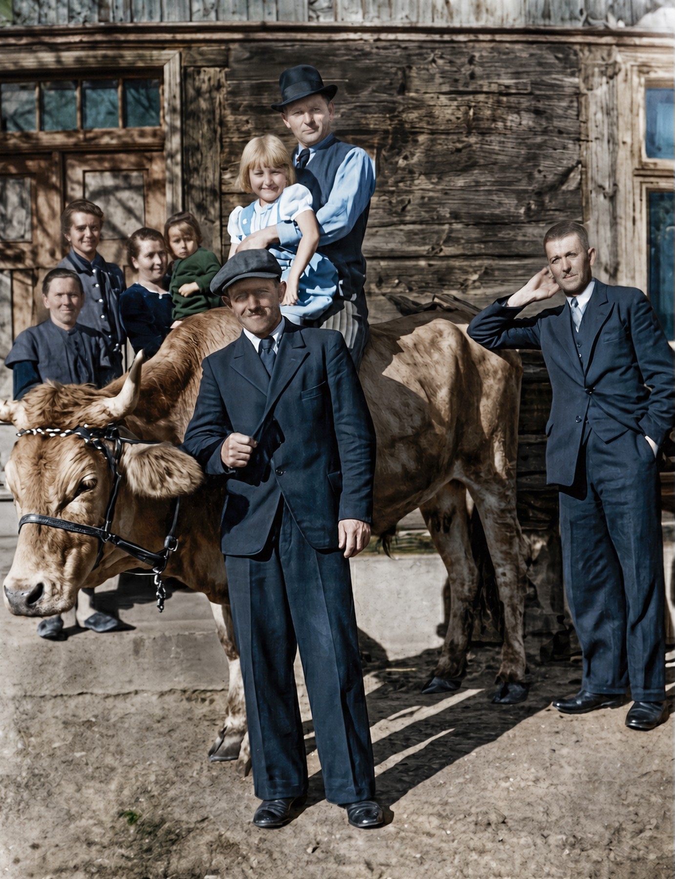 Historical Family Scene — after restoration