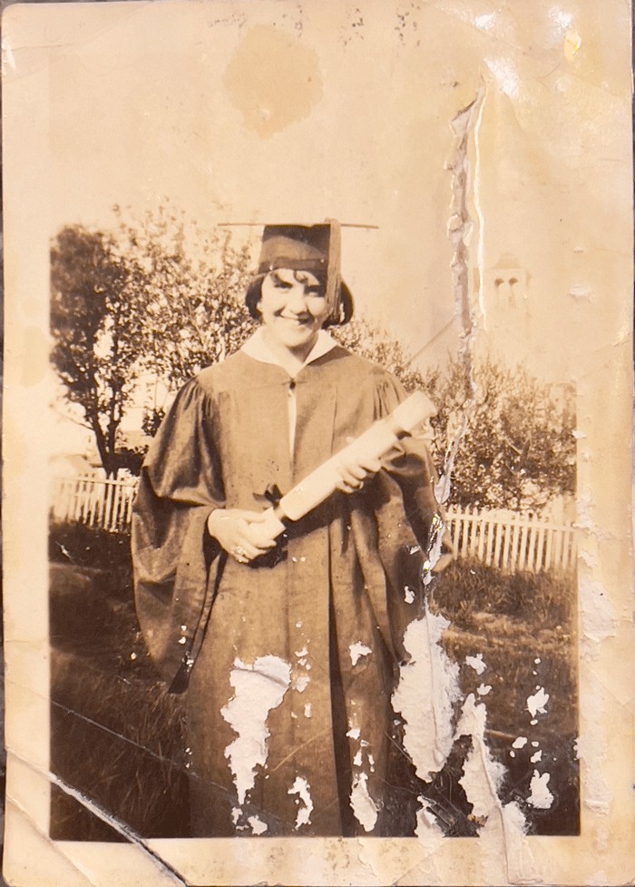 Caden Graduation Portrait — before restoration
